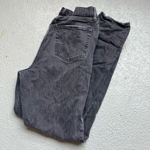 Abercrombie & Fitch Cross Over High Rise Black Wash Jeans Distressed‎ 28